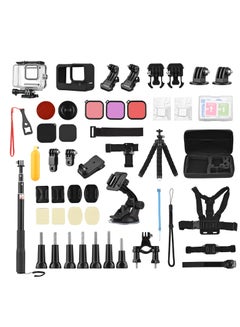 Buy Andoer Action Camera Accessory Set with Waterproof Case Silicone Protective Cover Selfie Stick Various Mounting Brackets in Saudi Arabia