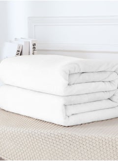 اشتري Solid Color Cloud Sable Blanket Office Nap Blanket Air Conditioned Roof Blanket Flannel Blanket White في الامارات