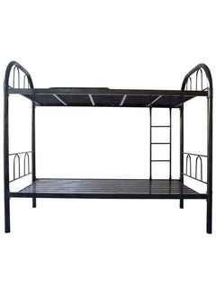 اشتري Bunk Bed Metal Frame with 2 - Medical Mattress, Black 90x190cm في الامارات