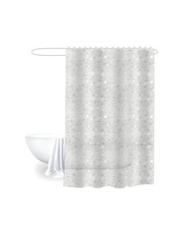 Buy Feelings Bath Shower Curtain 3D White Mosaic 180X180Cm in UAE