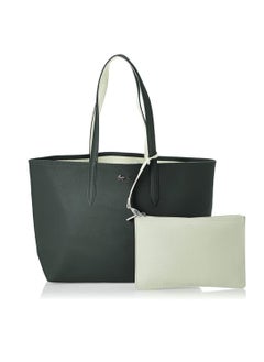 Buy LACOSTE Women's Anna Double sided Two tone Large Capacity Handbag, Fashionable and Versatile, Black/White in UAE