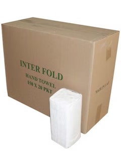 Buy Interfold Hand Towel Tissue Paper - 150 Sheet Pack of 20 in UAE