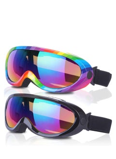 Buy Ski Goggles Snowboard for Kids Boys Girls Youth Men Women with UV 400 Protection Wind Resistance Anti-Glare Lenses New Edition Pack of 2 in UAE