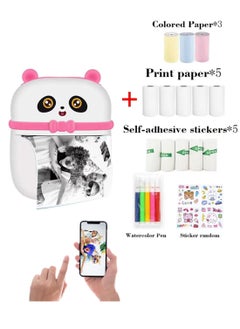 Buy Mini Pocket Panda printer Bluetooth Wireless Smart Printer with Android APP (including a roll of paper)+3 colored papers+5 stickers+5 regular papers+colored pens+random stickers * 1 in Saudi Arabia