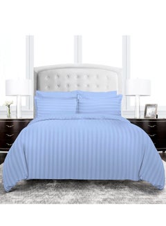 Buy 6-Piece Luxury King Size Cotton Bedsheet - Quilt Cover Set | 1 Fitted King size Sheet + 1 Quilt Cover + 4 Pillow Cases in UAE