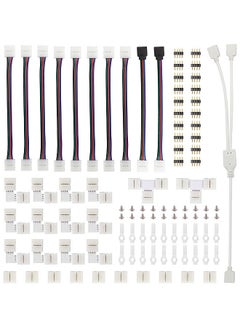Buy 95pcs 5050 LED-Strip Connector Kit with T-Shaped L-Shaped Strip-Jumpers LED-Strip Accessory Light Wire Connection Terminal-Splice Tool in Saudi Arabia