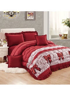 اشتري 4Piece Single Size 160X210Cm Comforter Set Medium Filling Bedding Set For All Season Includes 1Comforter 1Bedsheet 1Pillow Shams And 1Cushion Cases في السعودية