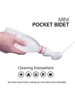 Buy Mini Pocket Shattaf Sprayer 1pcs pack , Plastic Portable Bidet, Mobile Travel Shattaf for Toilet, Travel or Camping. Compatible with Every Bottle, white color in Saudi Arabia