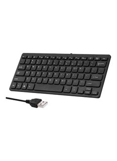 Buy Portable 78-Keys USB Wired Keyboard Black in UAE