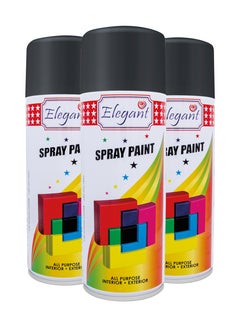 اشتري 3 Piece Spray Paint Set Matte Black 400ml في الامارات