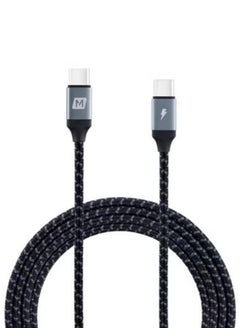 Buy Momax Zero USB-C to USB-C 60W PD Braided Charging Cable 2m Supports 3A Output - Black in Saudi Arabia