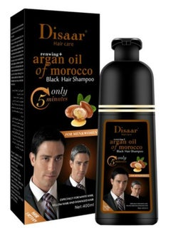 Buy Argan Hair Color Shampoo Black 400 ml in UAE