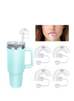 Buy 4 Pack Anti Wrinkle Straw Cover Cap for Stanley Cup, Anti Lip Drinking Straw Topper Tip for Tumbler 40oz 30oz, Reusable Soft Silicone Straw Covers Prevent Lip Wrinkles in UAE