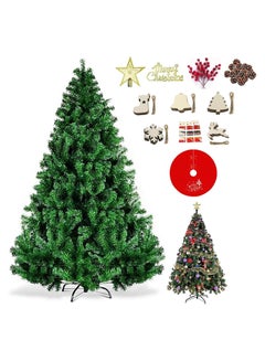 Buy Artificial Tree 6ft Holiday Tree  For Christmas 1250 Branch Tips Including 12 Decorative Accessories in UAE