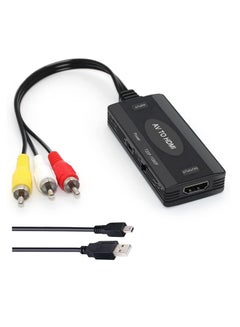 اشتري RCA to HDMI, AV to HDMI Converter, 1080P PAL/NTSC Composite Video Audio Converter Adapter for WII, WII U, PS one, PS2, PS3, STB, Xbox, VHS, VCR, Blue-Ray DVD في الامارات