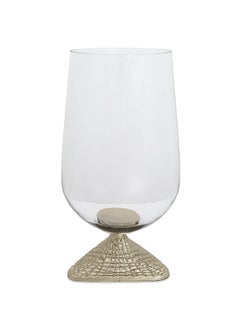 اشتري Waltz Candle Holder, Clear & Gold - 18x33 cm في الامارات