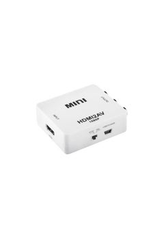 Buy Mini Hd Video Converter Box Hdmi To Av / Cvbs L/R Video Adapter Hdmi To Cvbs Audio Support Ntsc And Pal Output White in Egypt