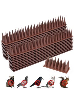 اشتري Bird Spikes, 20 Pack Bird Nails for Birds, Pigeons, Squirrels, Crows, Cats, Bird Defensive Nails for Outdoors, Plastic Fence Nails for Railings and Roofs (Brown) في السعودية