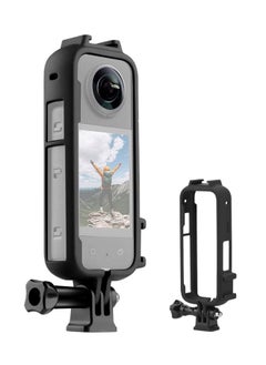 Buy Plastic Protective Frame for Insta360 X3, Anti-wear Cover Case with Adapter Mount & Screw, Insta360 X3 Accessories(Black) in UAE