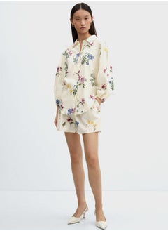 Buy Balloon Sleeve Floral Print Shirt in UAE