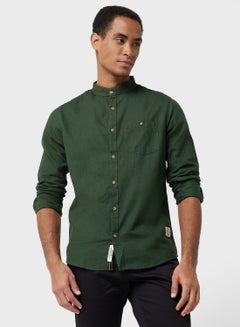 Buy Thomas Scott Classic Slim Fit Band Collar Pure Cotton Casual Shirt in UAE