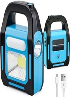 Buy Emergency Light Multifunctional Emergency Maintenance Lamp with 3 Light Sources, Solar Charging, and Mobile Phone Emergency Charging (Blue) in Egypt