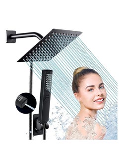 Buy High Pressure Square Rain Shower Head and Two-in-One Hand Shower.Equipped with 78"Hose,3 Way Diverter Valve,Adhesive Shower Head Holder in UAE