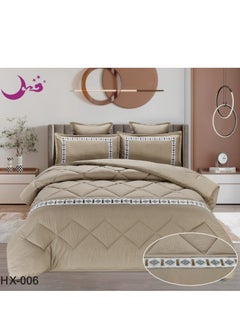 Buy Comforter set, summer bedspread for two people, 6 pieces, middle filling, microfiber material, 230 x 250 cm in Saudi Arabia