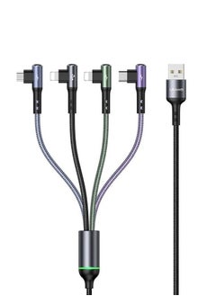 Buy 4-in-1 Rapid Series Fast Charging Cable for iPhone x 2 + Type-C + Micro USB Data Sync Charging Cable for Samsung s9 s8 Plus Note 9 8 3.5A 1.2M Multicolour in UAE