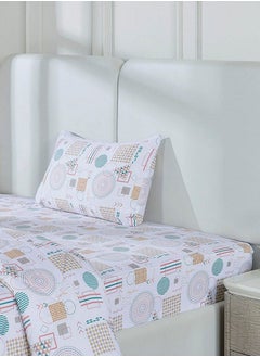 اشتري Amity Single Fitted Sheet Set, Multicolour – 210 TC, 120x200+30 cm في الامارات