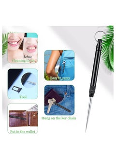 Buy Metal Portable Reusable Toothpicks Black Teeth Picks Versatile Fruit Picker Cocktail Travel Picnic in Egypt