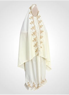 Buy A Soft And Comfortable Two-Piece Embroidered Cotton Prayer Sheet That Fits All Sizes in Saudi Arabia