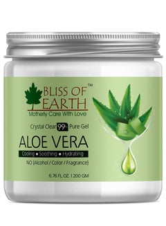 Buy Pure Organic Crystal Clear Aloe Vera Gel  200GM Great For Face Body & Hair Effective Cooling Soothing & Hydrating Paraben Free in UAE