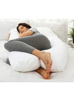 Buy U-Shaped Comfort Maternity Pillow, Comfortable Sleep, Microfiber White 120x70x25 cm in Saudi Arabia