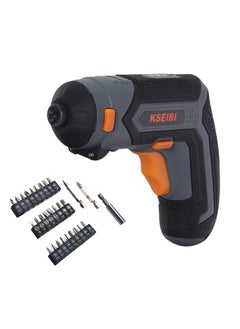 Buy Cordless Screwdriver Rechargeable 4V Max, Size 1/4", No-Load Speed 200 R.p.m, with Charger, Screwdriver Bits 28 Pcs, Bitholder, LED Light, Screw Gun Accessories for Home DIY, Car Repair. in UAE