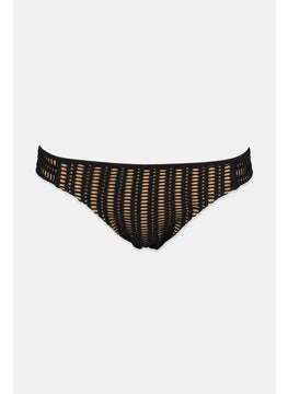 اشتري Women 1 Piece Textured Bikini Bottom, Black and Nude في السعودية