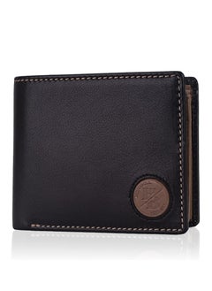 Buy Bill Mens Leather Wallet, Black/Mud, Casual in UAE