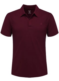 Buy Mens Polo Shirt Plain 100% Combed Cotton Short Sleeves Wine 160 GSM Jersey Polo Shirt For Mens in UAE