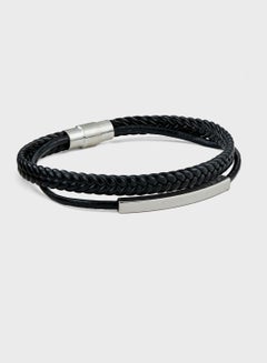 Buy Braided Faux Leather Bracelet in UAE