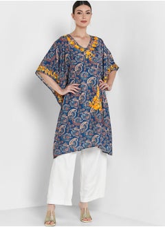 Buy V-Neck Embroidered Kaftan in UAE