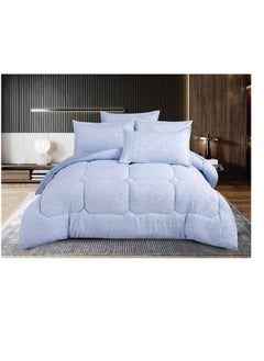 Buy Microfiber Embroidered Soft Quality Comforter Bedding set-King Size 6Pcs 1-PC fitted bedsheet 200 * 200cm,1-PCS Comforter 220 * 240 fixed, 4PCS Super Soft Pillowcases in UAE