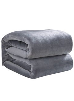 Buy Fleece Blanket, Super Soft Bed Blanket Plush Cozy Fuzzy Lightweight Flannel Blankets for Bed, Sofa, Couch, Travel, Camping (Grey, 200x230CM) in Saudi Arabia