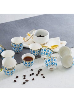 Buy Majestic Dice 12-Piece New Bone China Cawa Cup Set 80ml -Serve 12 in UAE