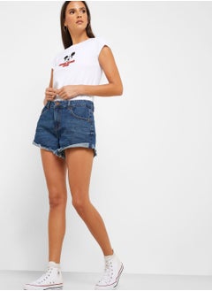 Buy Raw Hem Denim Shorts in UAE