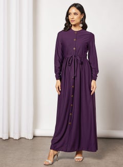 Buy Solid Belted Dress in UAE