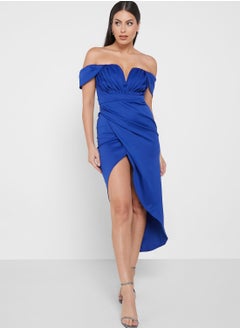 Buy Front Split Bardot Dress in UAE