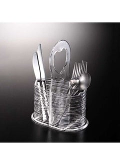 اشتري Acrylic Cutlery Holder Bark Clear 18 cm في الامارات