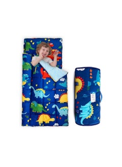 Buy Extra Long Toddler Nap Mat, Sleeping Bag for Kids with Removable Pillow for Preschool, Daycare, and Sleepovers in UAE