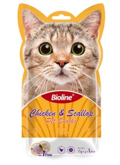 Buy Wet Cat Food With Chicken And Scallop Flavor For Adult And Kitten Cats, 4x15g, With Taurine And Multivitamins. in Saudi Arabia