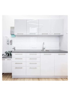 Buy Glossy Contact Paper, 500 x 60cm Self-Adhesive Wallpaper Marble Peel and Stick Wall Sticker PVC Waterproof Oil-proof Removable Shiny White Stickers for Kitchen Bathroom Countertop Cabinet in UAE